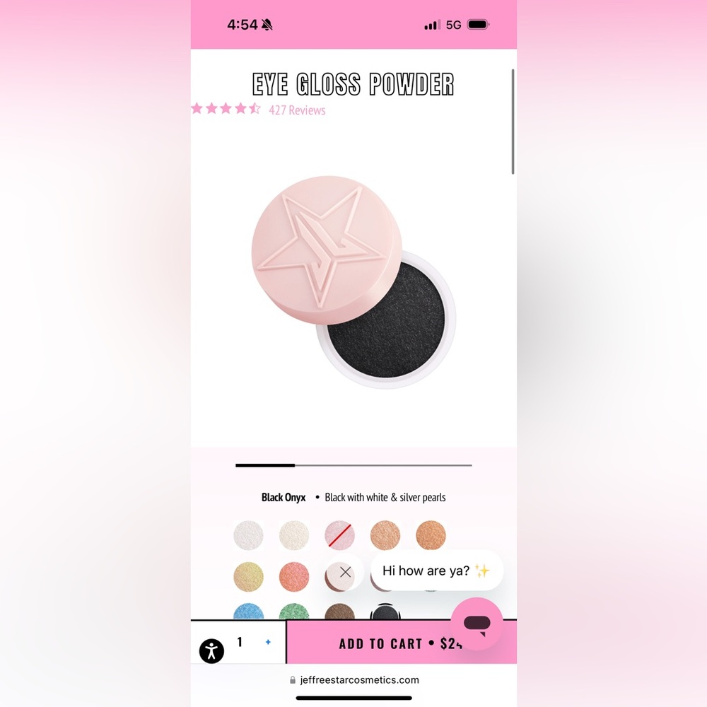 Jeffree Star Black Onyx Eye Gloss Powder